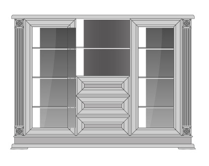 Шкаф-тумба с витриной ШТВ-2-1