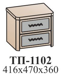 Тумба прикроватная (фасад с кожей) ТП-1102