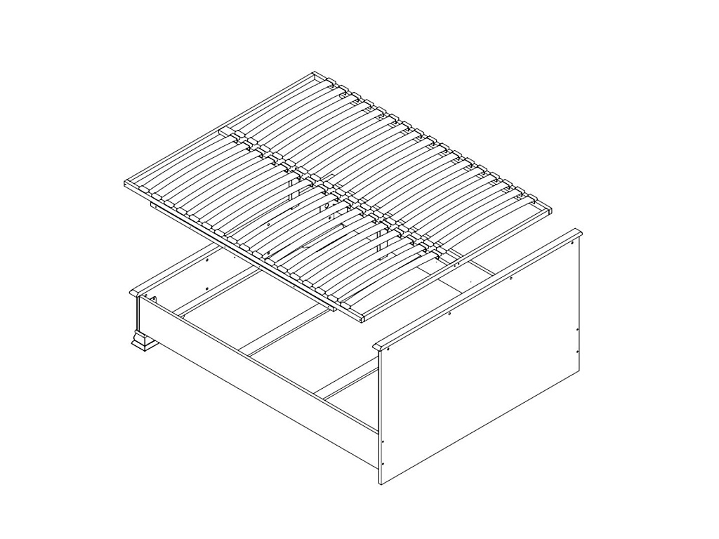 Кровать с мягким элементом c гибким основанием  Classic LOZ120х200