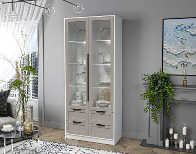 Шкаф с витриной (с подсветкой)  КТ-ШВ2