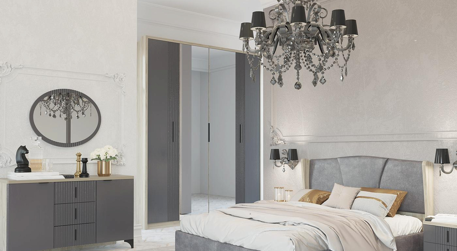 Шер Дуб серый-айронвуд серебро