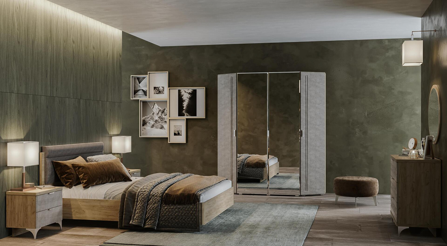 Лотос Дуб серый-бетон серый