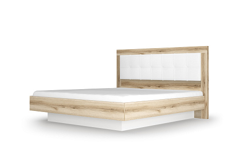 Кровать 5 с подъемным механизмом 1600 Экокожа Polo белая 