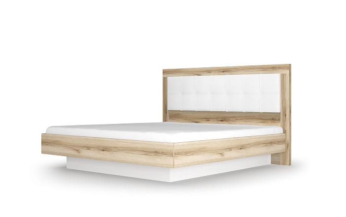 Кровать 5 с подъемным механизмом 1600 Экокожа Polo белая   