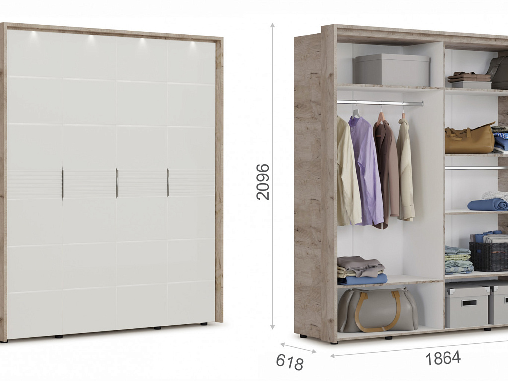 Шкаф 4дв (ДДДД) с порталом   