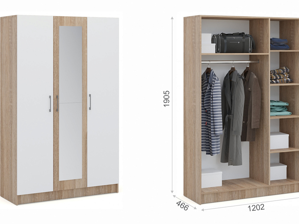 Распашной шкаф 3дв   