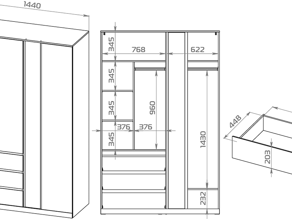 Шкаф с зеркалом Stor (144)   02900