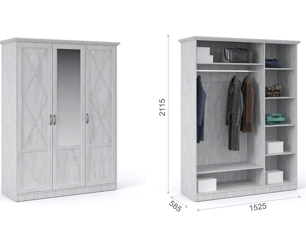 Распашной шкаф 3дв   