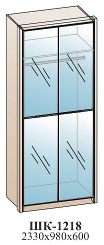 Шкаф для одежды (зеркало фацет)   ШК-1218