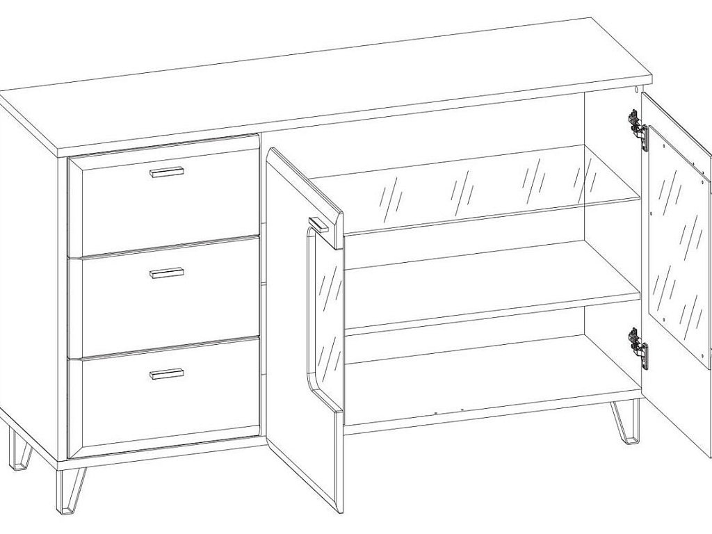 Тумба с подсветкой  Grace KOM2W3S_LED