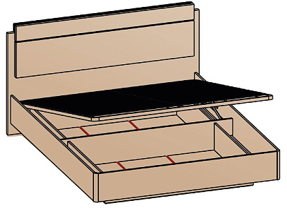 Кровать с подъемным механизмом 160х200 КРП-8-16-16