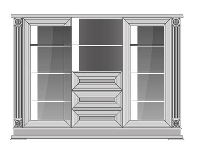 Шкаф-тумба с витриной ШТВ-2-2