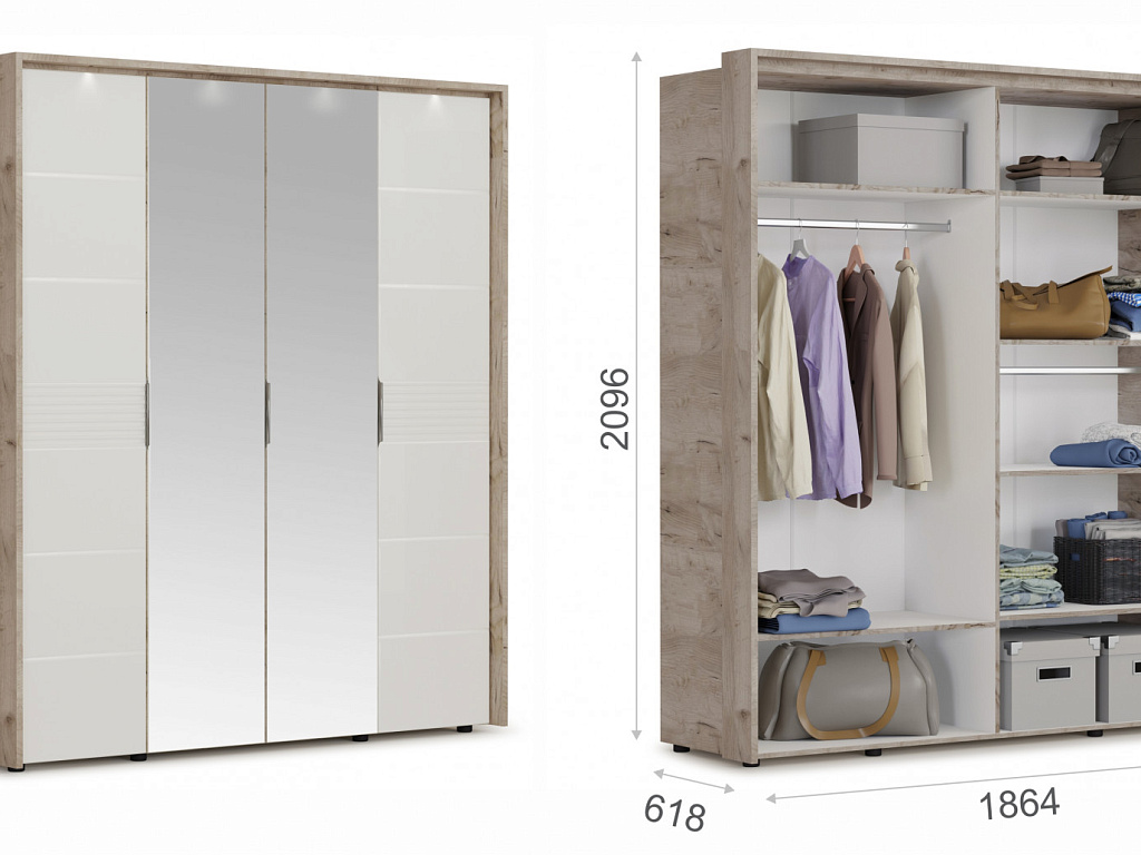 Шкаф 4дв (ДЗЗД) с порталом   