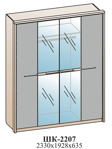 Шкаф для одежды (комбинированный)   ШК-2207
