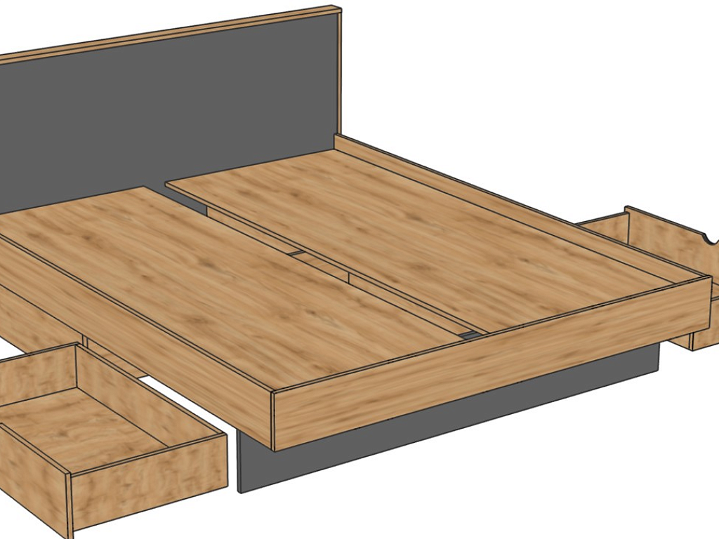 Кровать 1600 (с ящиками)   КМК 0961.2