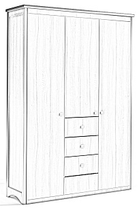Шкаф для одежды 3Д4Я КМК 0800.17