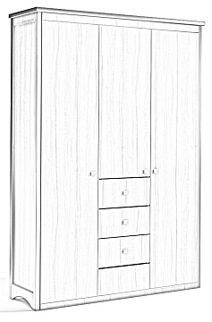 Шкаф для одежды 3Д4Я КМК 0800.17