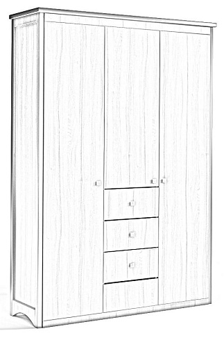 Шкаф для одежды 3Д4Я   КМК 0800.17