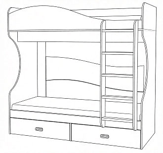Кровать двухъярусная МН-211-06