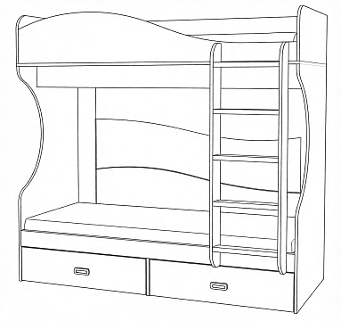 Кровать двухъярусная МН-211-06
