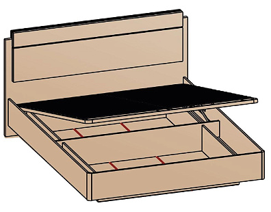 Кровать с подъемным механизмом 140х200 КРП-8-16-14
