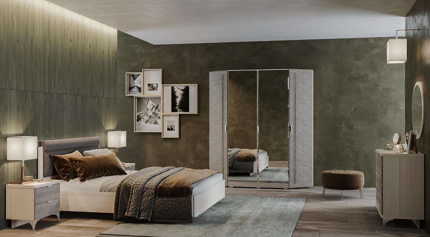 Лотос Бодега белая-бетон серый