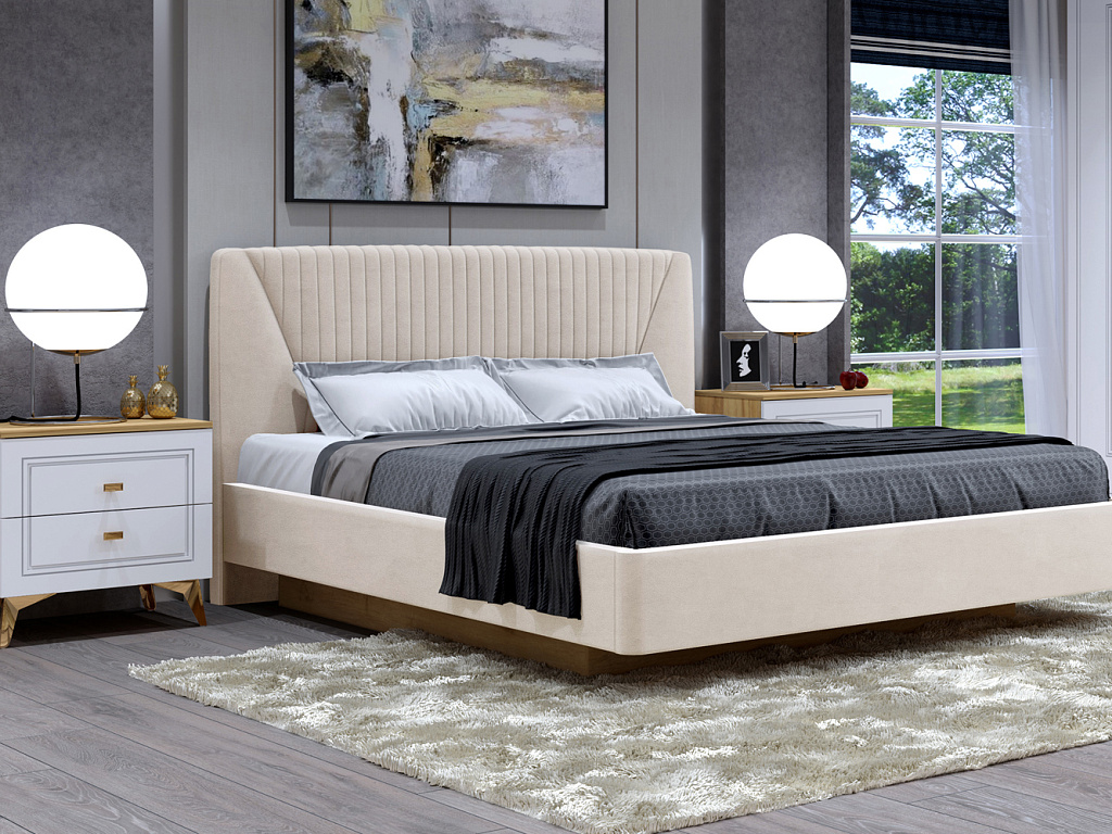 Кровать 11М2 с подъемным механизмом 1400 Микровелюр Catania Ivory   