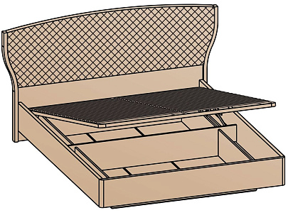 Кровать с подъемным механизмом 140х200 (основание 16 мм) КРП-20-16-14