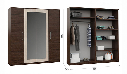 Распашной шкаф 4дв 