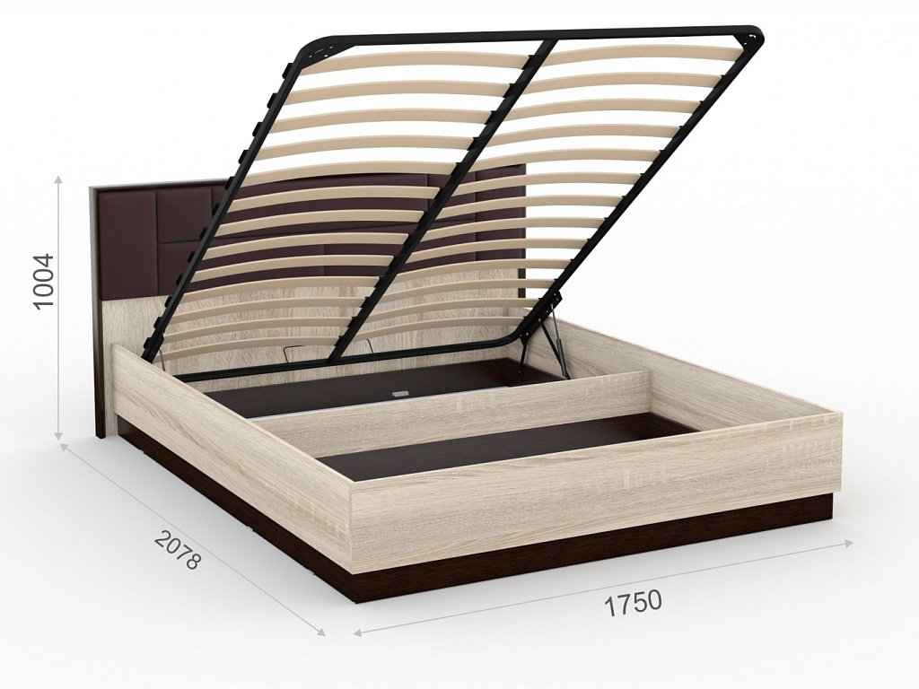 Кровать 160х200 мягкое изголовье (подъемник)   