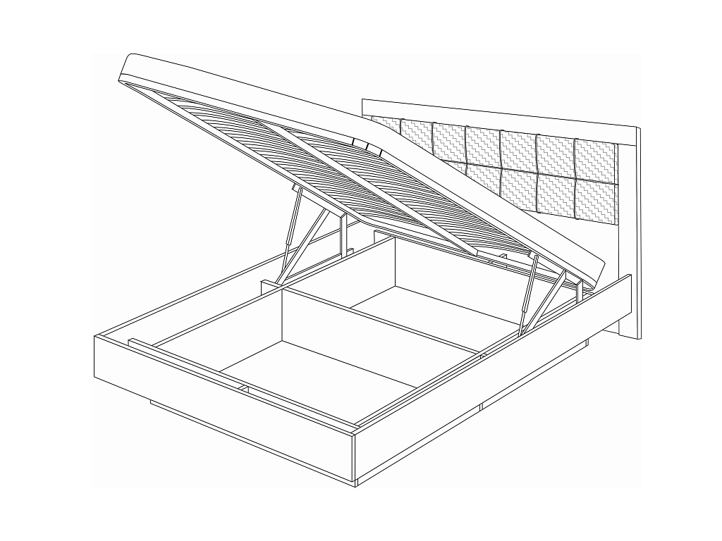 Кровать 5 с подъемным механизмом 1600 Экокожа Polo графит   