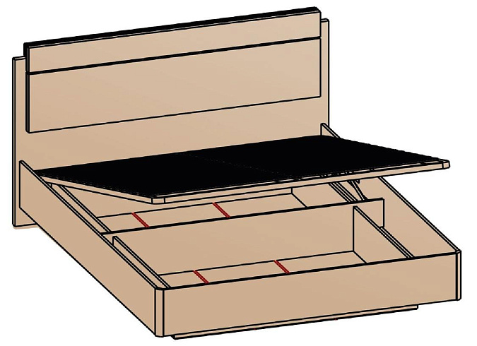 Кровать с подъемным механизмом 140х200   КРП-8-16-14