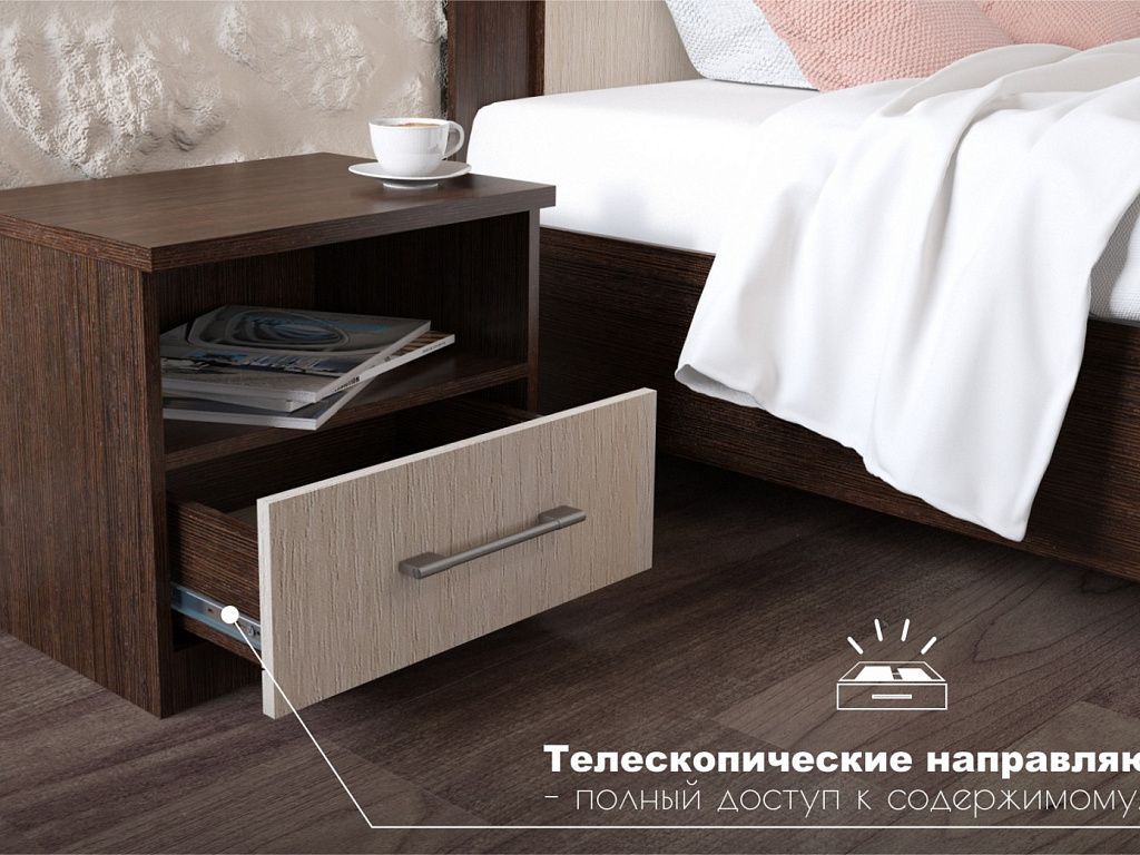 Тумбочка прикроватная (комплект 2шт)   