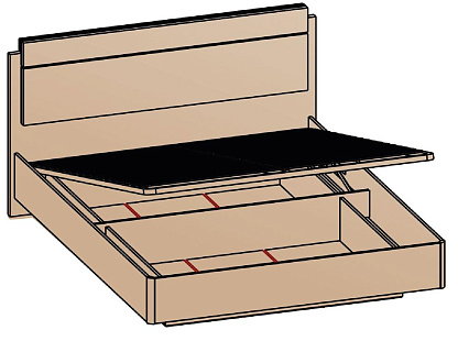Кровать с подъемным механизмом 160х200 КРП-8-16-16