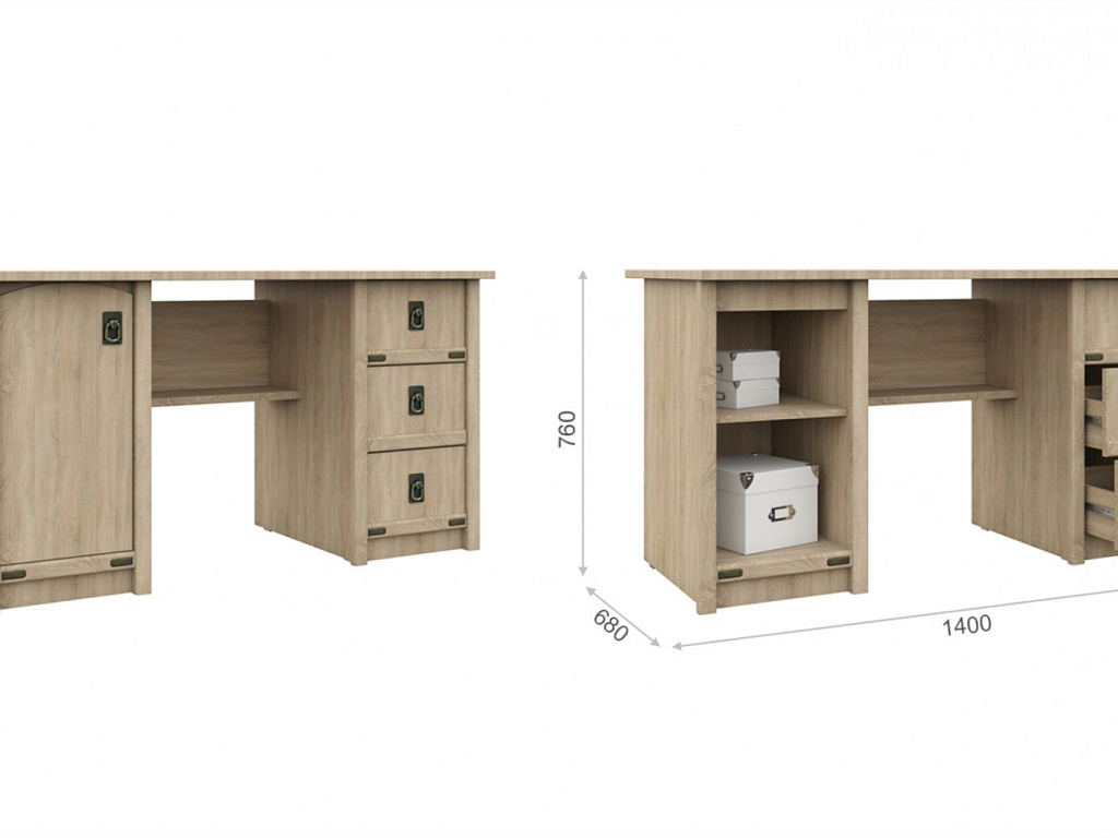 Стол письменный 1д3ящ   