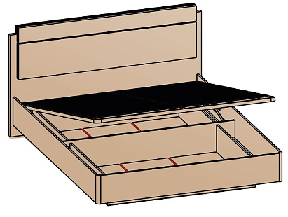 Кровать с подъемным механизмом 160х200 КРП-8-16-16