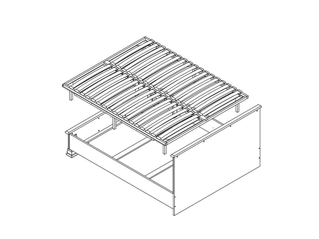 Кровать с мягким элементом c металлическим основанием  Kada LOZ160х200